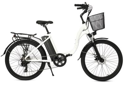 China Die Geschwindigkeit XNT-Frauen 7 26 Zoll-Rad-elektrisches Fahrrad mit Hinterradgepäckträger zu verkaufen