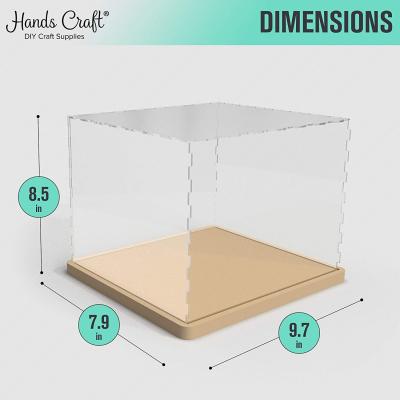 China Acrylic Wooden Base Transparent Clear Dust Cover for Collectibles DIY House Model à venda
