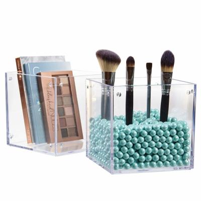 China Fine Craftsmanship Acrylic Cosmetic Box Storage Holder For Makeup Brush for sale