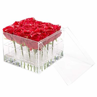 Chine ISO9001 les trous acryliques de la boîte de rangement 9 fleurissent la boîte acrylique avec le couvercle à vendre