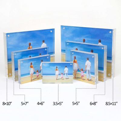 China OEM ODM Acrylic Photo Display Clear Plastic Magnetic Picture Frames for sale