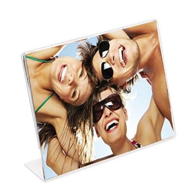 China Rectangle Acrylic Photo Display 8x10 Clear Acrylic Self Standing Frame for sale