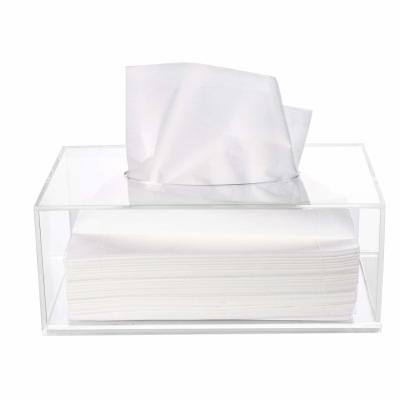 China Nivelamento alto da caixa acrílica clara superior de toalha de papel do distribuidor do tecido da abertura à venda