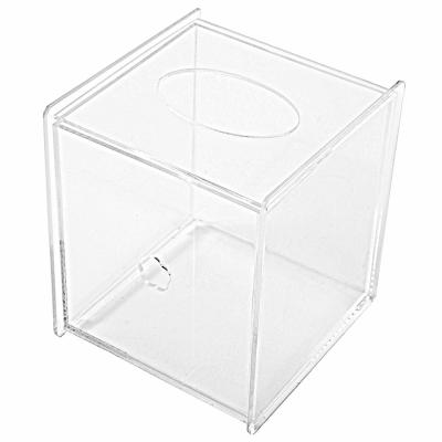 China Wall Mounted Acrylic Tissue Box Square Shaped Napkin Organizer And Storage for sale