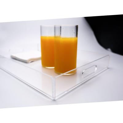 China Clear Acrylic Tray Rectangular For Breakfast for sale