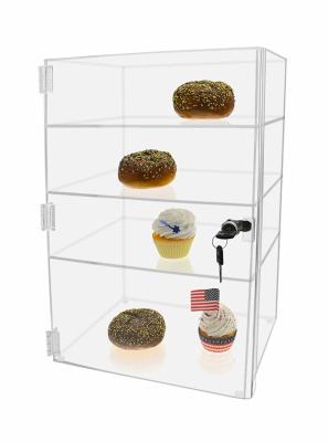 China Transparent Lockable Acrylic Cupcake Display Case 2mm 3mm Thickness for sale