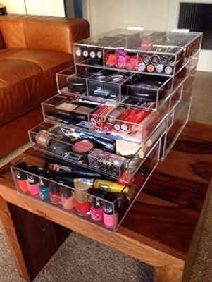 China Handmade 5 Tier Acrylic Makeup Organizer Box Exquisite Workmanship for sale