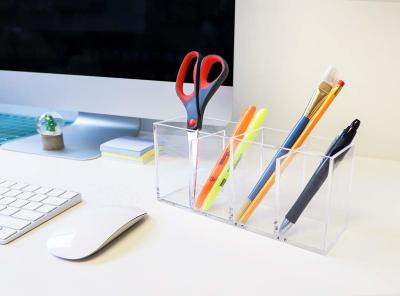 China Da caixa acrílica transparente da escova de 4 grades habilidade fina para o escritório à venda
