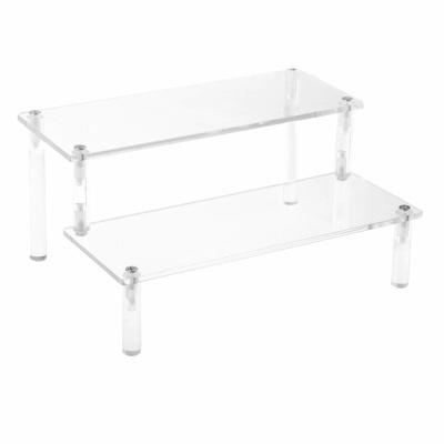 China 2 Tier Acrylic Display Shelf Stand Customized Logo for organizing for sale