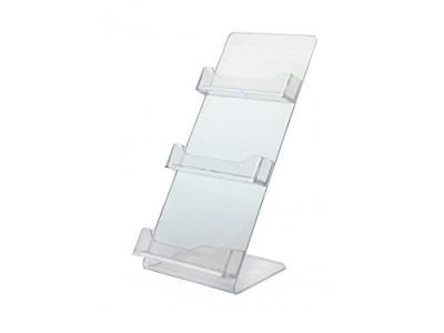 China 3 Slot Acrylic Clear Board Acrylic Business Card Holder Display Multi Segments for sale