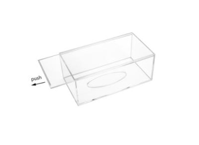 China Tenedor de acrílico claro rectangular de la caja del tejido para el hotel en venta