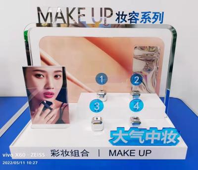 中国 PE Film Cover Acrylic Makeup Display With PMMA / Plexiglass / Perspex Material 販売のため