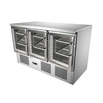 Chine Réfrigérateur et étalage argentés de cuisine avec la porte 3 en verre/système de vaporisateur à vendre