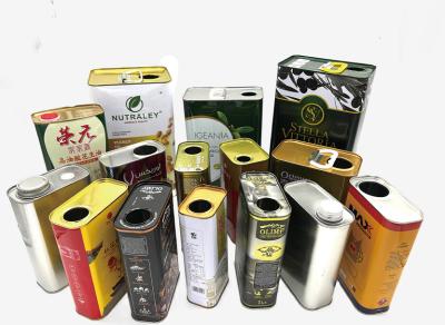 China Luxury Square Metal Tin Olive Oil Containers Airtight Food Grade Packaging Large Engine Oil Tin Cans for sale