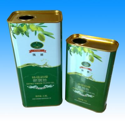 China 2L Virgin Olive Oil Tin Cans Rectangular Packaging Tin Can for sale