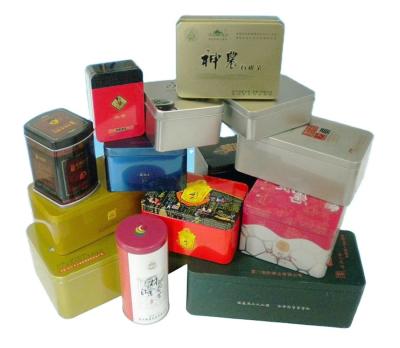 China 200g Green Tea Tin Box 0.35mm 4 Color Tea Storage Container for sale