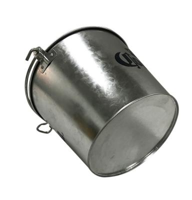 China 10L Silver Wine Cooler Bucket 0.25mm Galvanized Ice Bucket for sale