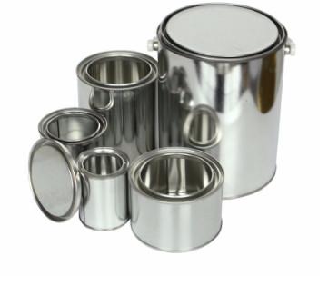 China ISO Round Metal Container With Lid 0.21mm 4 Litre Empty Paint Tins for sale