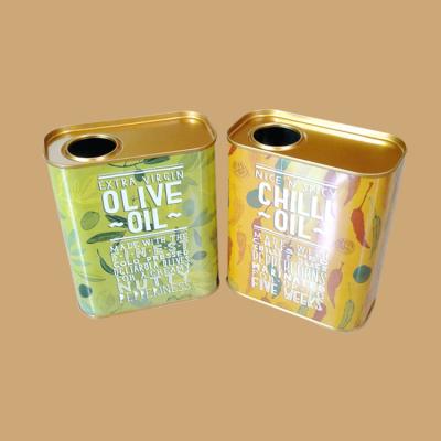 China 1 Liter 5 Liter Peanut Oil Tin Can Container 1 Gallon Edible Olive Oil Metal Tin Box for sale