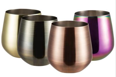 China 4 Color Stainless Steel Water Cups Double Wall Vacuum Insulated Wine Cup for sale
