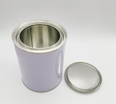 China White Round Tin Containers With Lids 4L Empty Metal Tins for sale