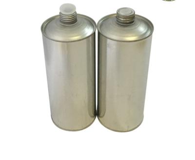 China Round Engine Oil Tin Can 1L With Screw Cap No Coating Inside for sale