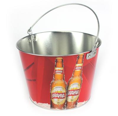 China 12L Metal Wine Bucket 4 Color Galvanized Ice Bucket With Handle for sale