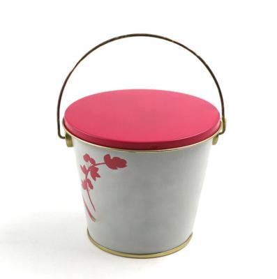 China 0.23mm Round Tin Bucket 5L Small Tin Bucket With Handle for sale