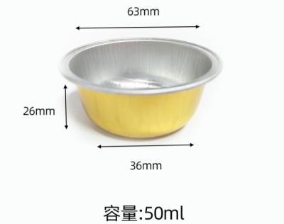 China 50ml Disposable Creme Brulee Cups Sealing Lid Aluminum Foil Pan for sale