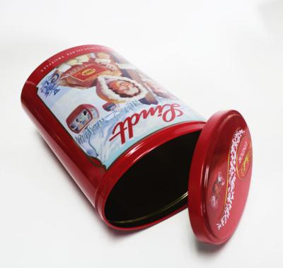 China galleta Tin Box Round Embossed Cookies Tin Can de la tapa del lnner en venta