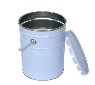 China Flower Lid Paint Pail Bucket Cylindrical 20L Metal Bucket for sale