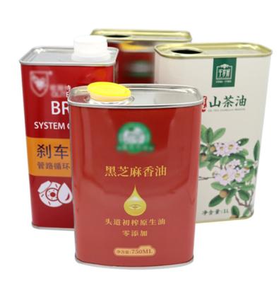 China Customized 500g Metal Tin Can Olive Cooking Oil Container With Flexible Spout for sale