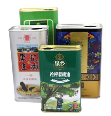 China OEM ODM 4 L cooking Sunflower Oil tin Metal tinplate Square Tin C an canned Olive Oil Can With Plastic Lid for sale