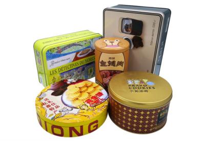 China OEM 0.3.5mm Thickness Square Biscuit Tin Box Bling Printed for sale