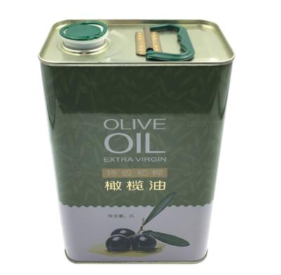 China Impresión rectangular de la prenda impermeable 2L Olive Oil Tin Cans CMYK en venta