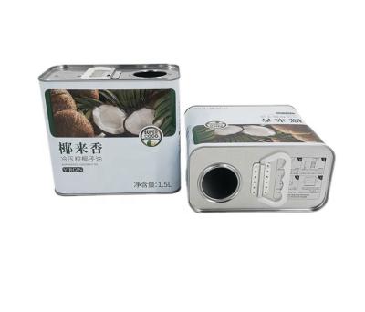 中国 注文1.5Lブリキのココナッツ油の缶1.5KGの長方形の食糧オイルの容器 販売のため