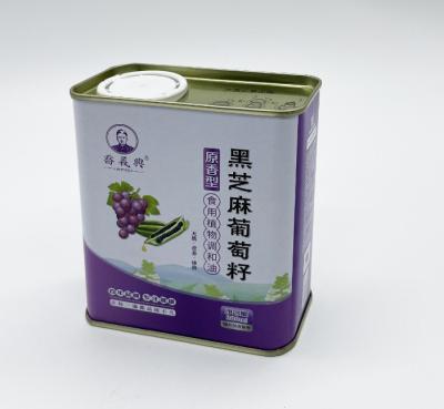 China Aceite de cocina del OEM 380ml Tin Can Square Metal Tank en venta