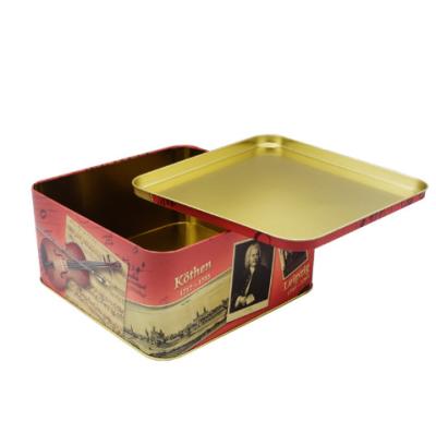 China Rectangular Shape Candle Cake Cookies Tin Box Moisture Poof for sale