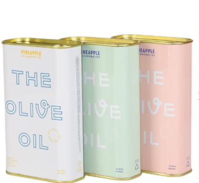 China Personalized CMYK BPA Free Food Grade Olive Oil Tin Cans for sale