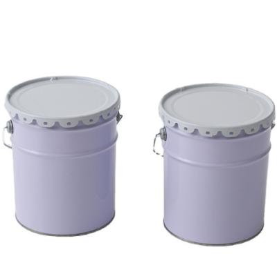 China 10L Metal Round Paint Pail Bucket Oil Tin Can White Color for sale