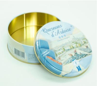 China Customized Round Cake Box Candle Cookie Tin Cans Adjustable Height for sale