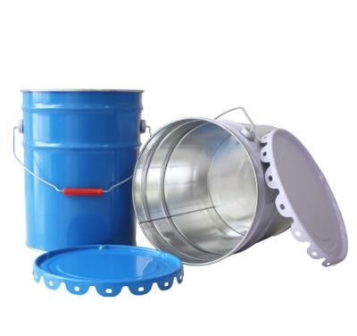 China CMYK 4C 10L Metal Tinplate Paint Pail Bucket With Lid for sale