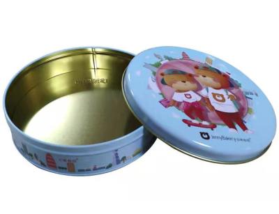 China Biscoito redondo impermeável Tin Box Packaging das latas da cookie do produto comestível à venda