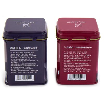 China CMYK Square Biscuit Tin Box With Lid Food Storage Container for sale