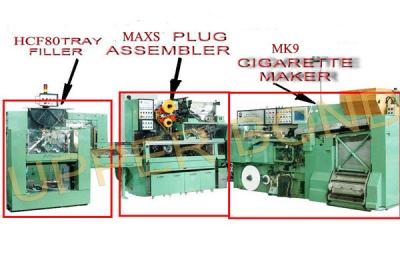 China Green High Speed Cigarette Making Machines With Filter Assembling And Tray Filler for sale