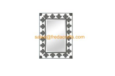 China Factory Direct Price Retangle Home Decrative Mirror Metal Framed With Resin Curved Decration Mirror for sale