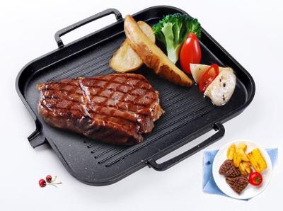 China Thickened Cast Iron Barbecue Iron Plate Home Two Sides Uncoated Outdoor Barbecue Plate for sale