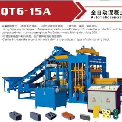 China QT6-15 Strong Concrete Brick Block Making Machine Machinery Moulding Machine for sale
