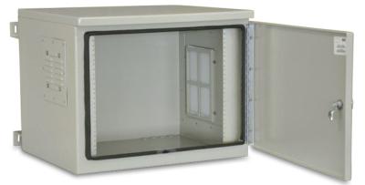 China caja del gabinete al aire libre del recinto del soporte de 9U poste la pequeña galvanizó el material de acero en venta