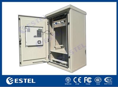 China Pole / Floor Mounted Outdoor Communication Cabinets 21U Double Walls Structure for sale